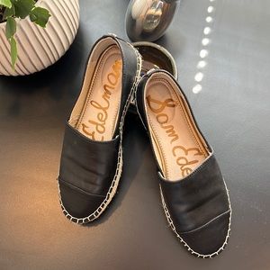 SAM EDELMAN Krissy black leather espadrilles - 6.5